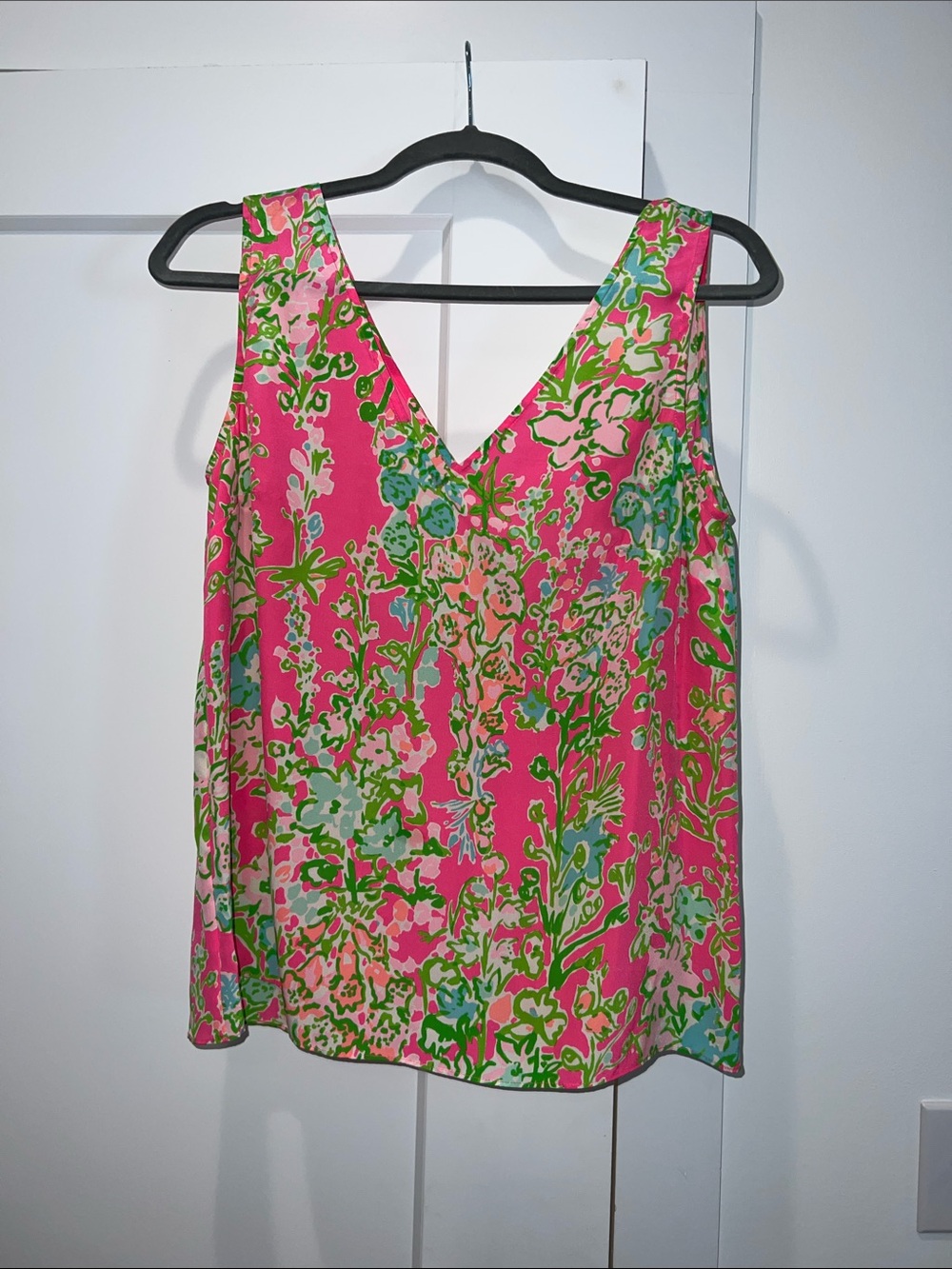 Lilly Pulitzer Cipriani Silk Tank Top Floral Southern Charm